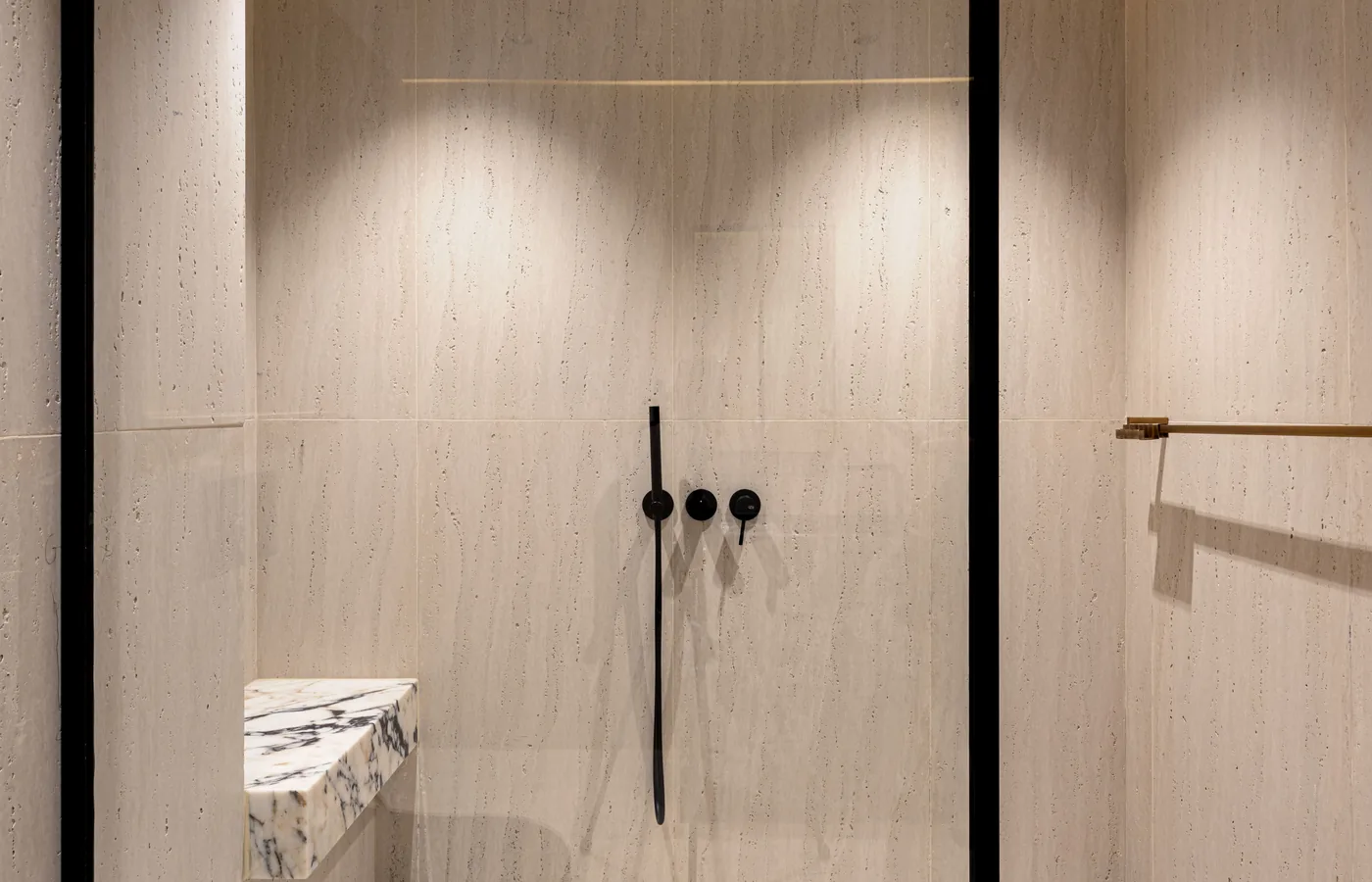 Level entry walk in shower